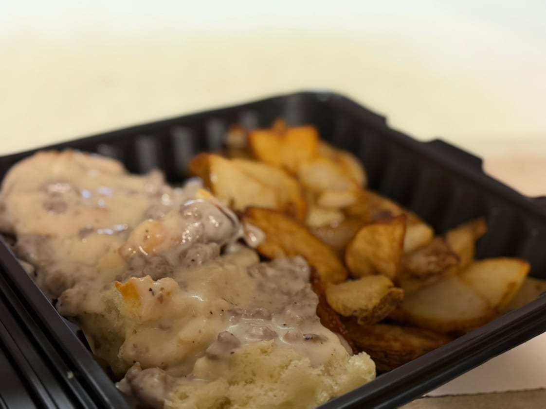 Synette's Sausage Gravy Biscuits.