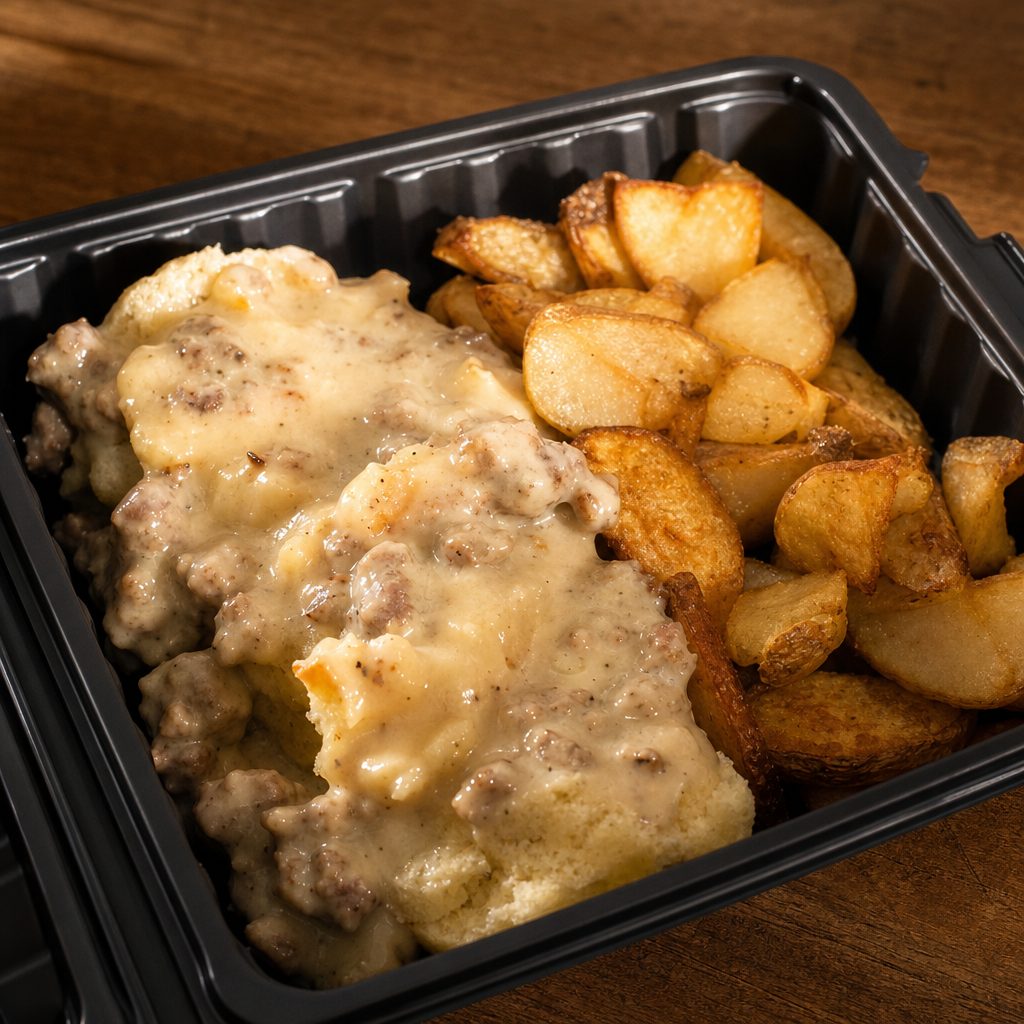 Synette's Sausage Gravy Biscuits.