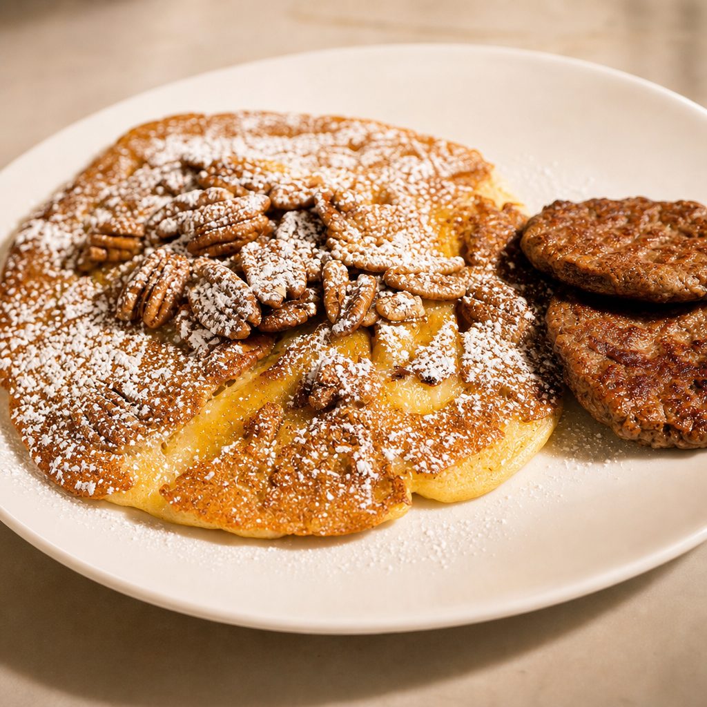Banana Pecan Brown Sugar Pancakes.